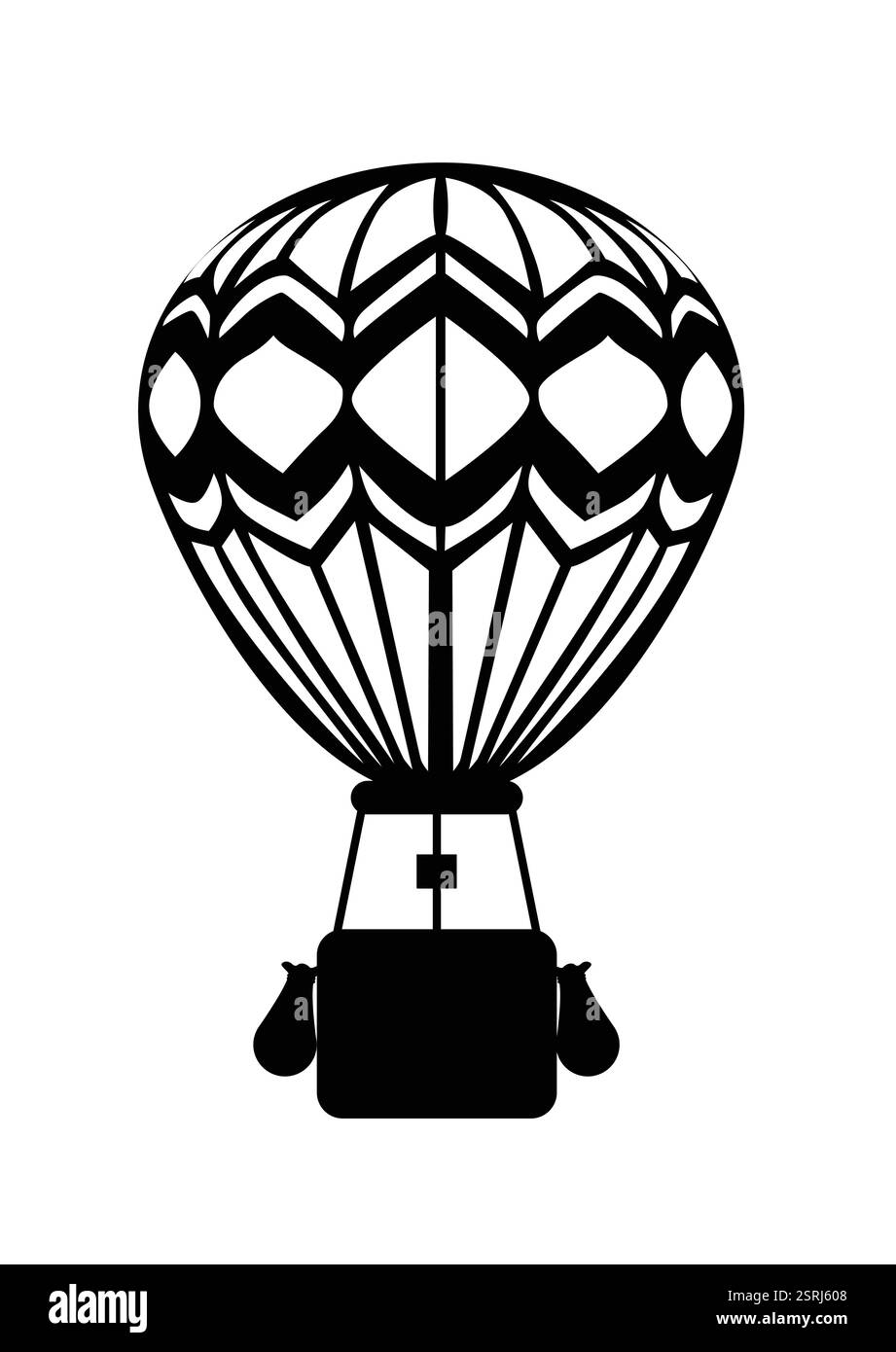 Heißluftballon mit Landschaftsillustrator NICHT IA — Stock Vektor