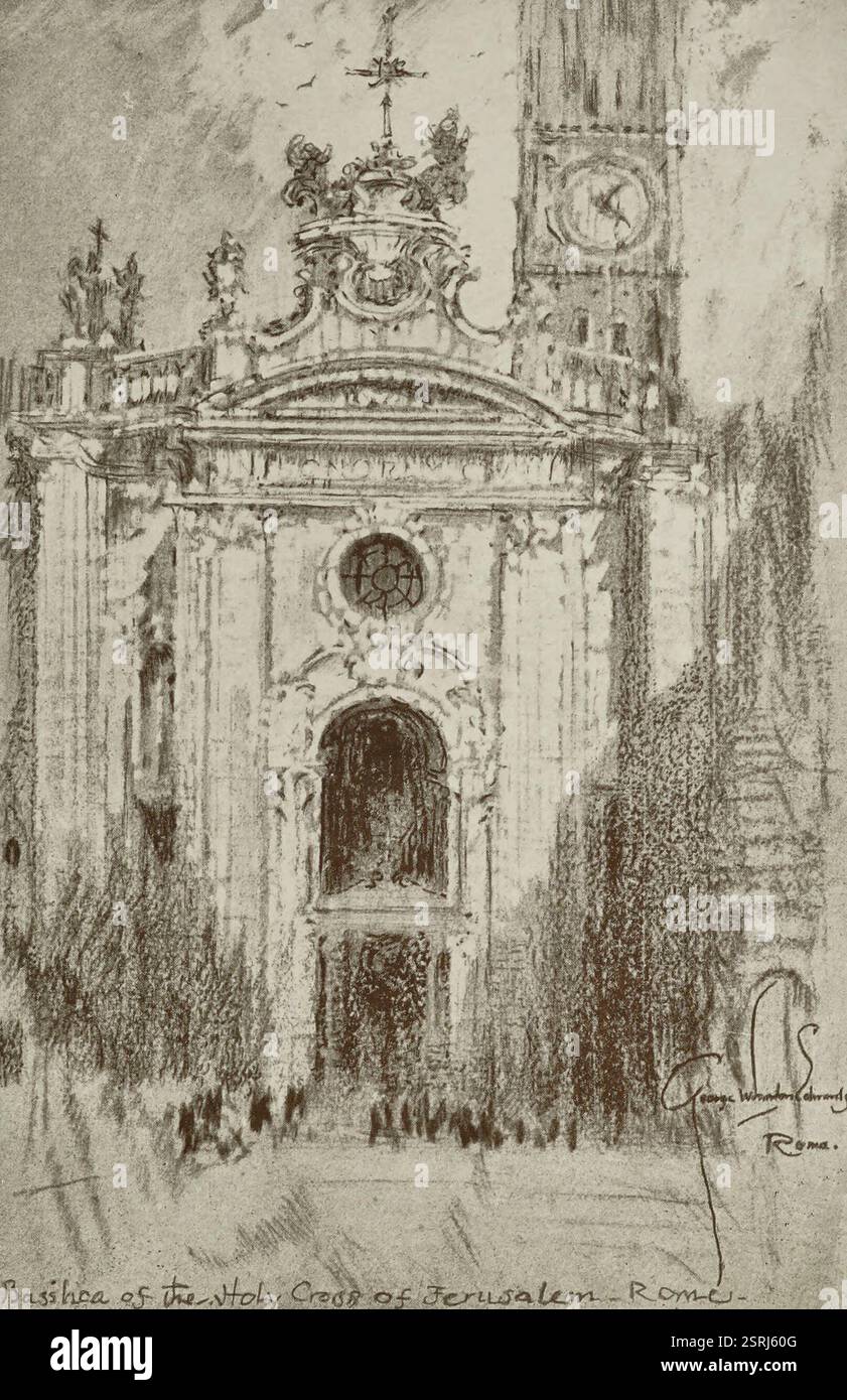 Basilika des Heiligen Kreuzes von Jerusalem in Rom, Italien - George Wharton Edwards, um 1928 Stockfoto