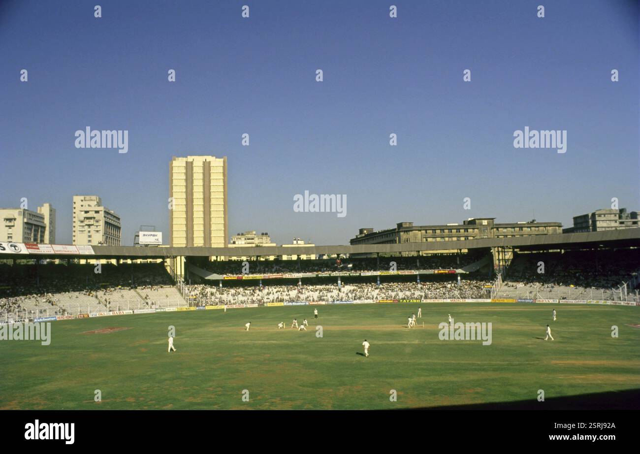 Cricketspiel im Wankhede Stadium, Bombay, Mumbai, Indien, Asien Stockfoto