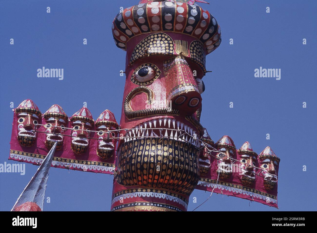 Face of Ravana während des Dussehra Festivals, Dadar, Mumbai, Maharashtra, Indien, Asien Stockfoto