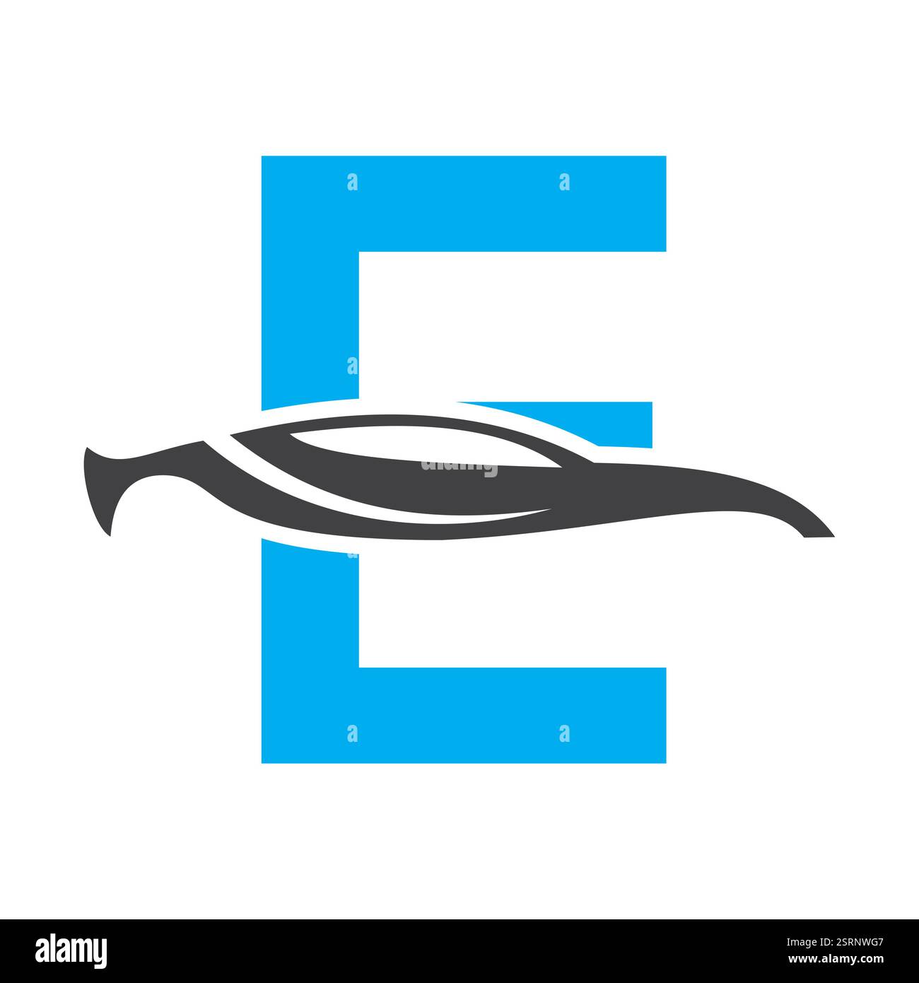 Initial Letter E Automotive Logo Design Concept with Car Symbol Vector Template Stock Vektor