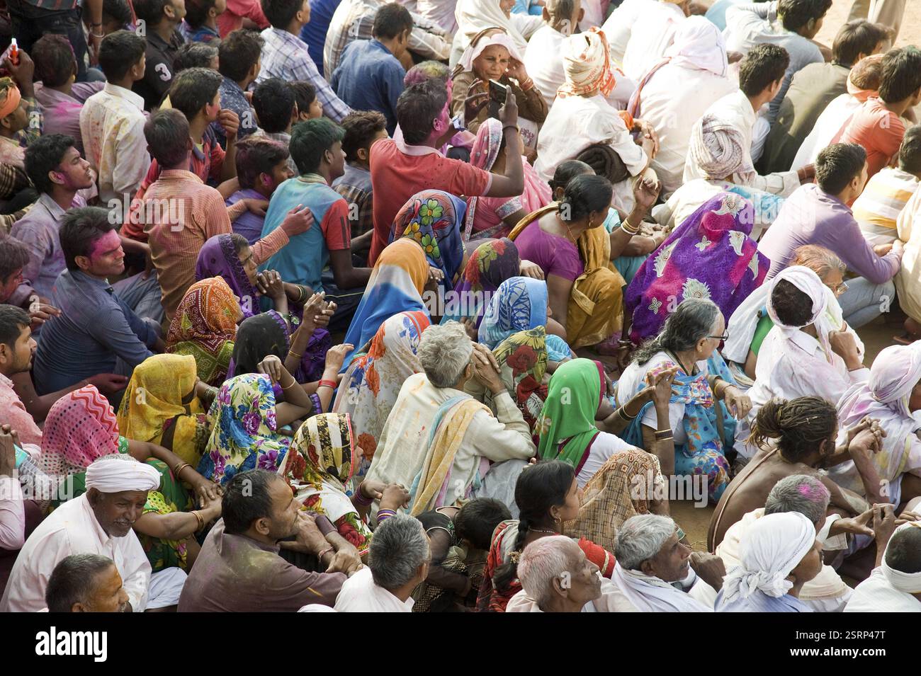 Anhänger, Holi Festival, Mathura, Uttar Pradesh, Indien, Asien Stockfoto