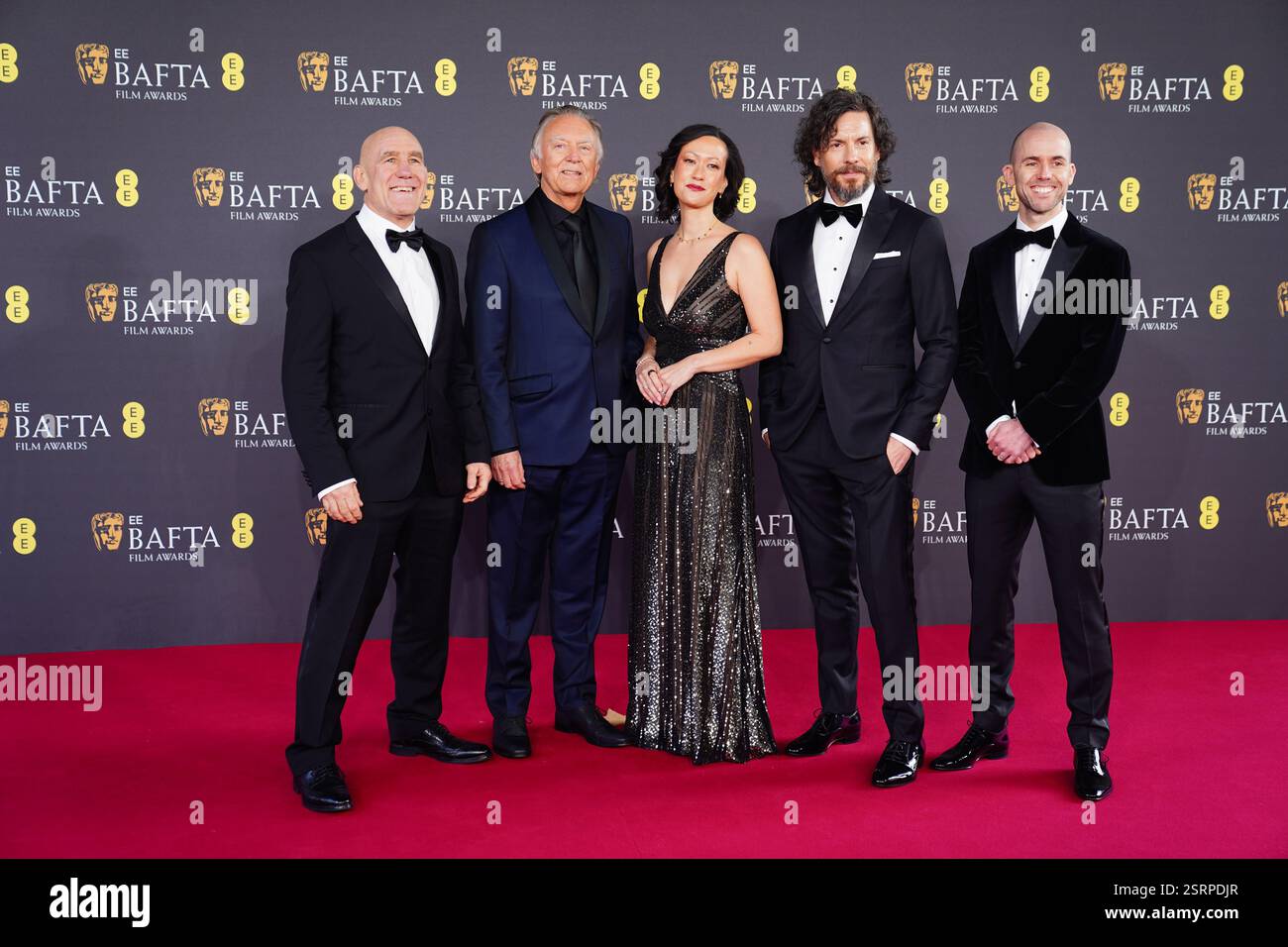 (Von links nach rechts) Simon Hayes, Andy Nelson, Nancy Nugent und John Marquis und Gast bei den EE BAFTA Film Awards 2025 in der Royal Festival Hall, Southbank Centre, London. Bilddatum: Sonntag, 16. Februar 2025. Stockfoto