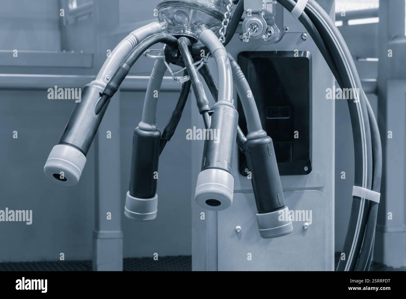 Moderne automatische Melkmaschine Stockfoto