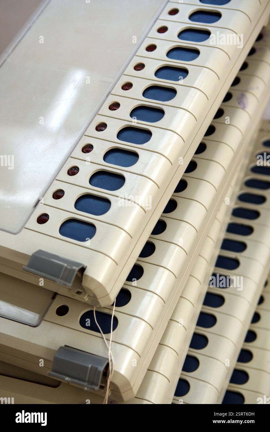 Stimmgerät Teil des elektronischen Wahlgeräts in Bombay Mumbai, Maharashtra, Indien, Asien Stockfoto