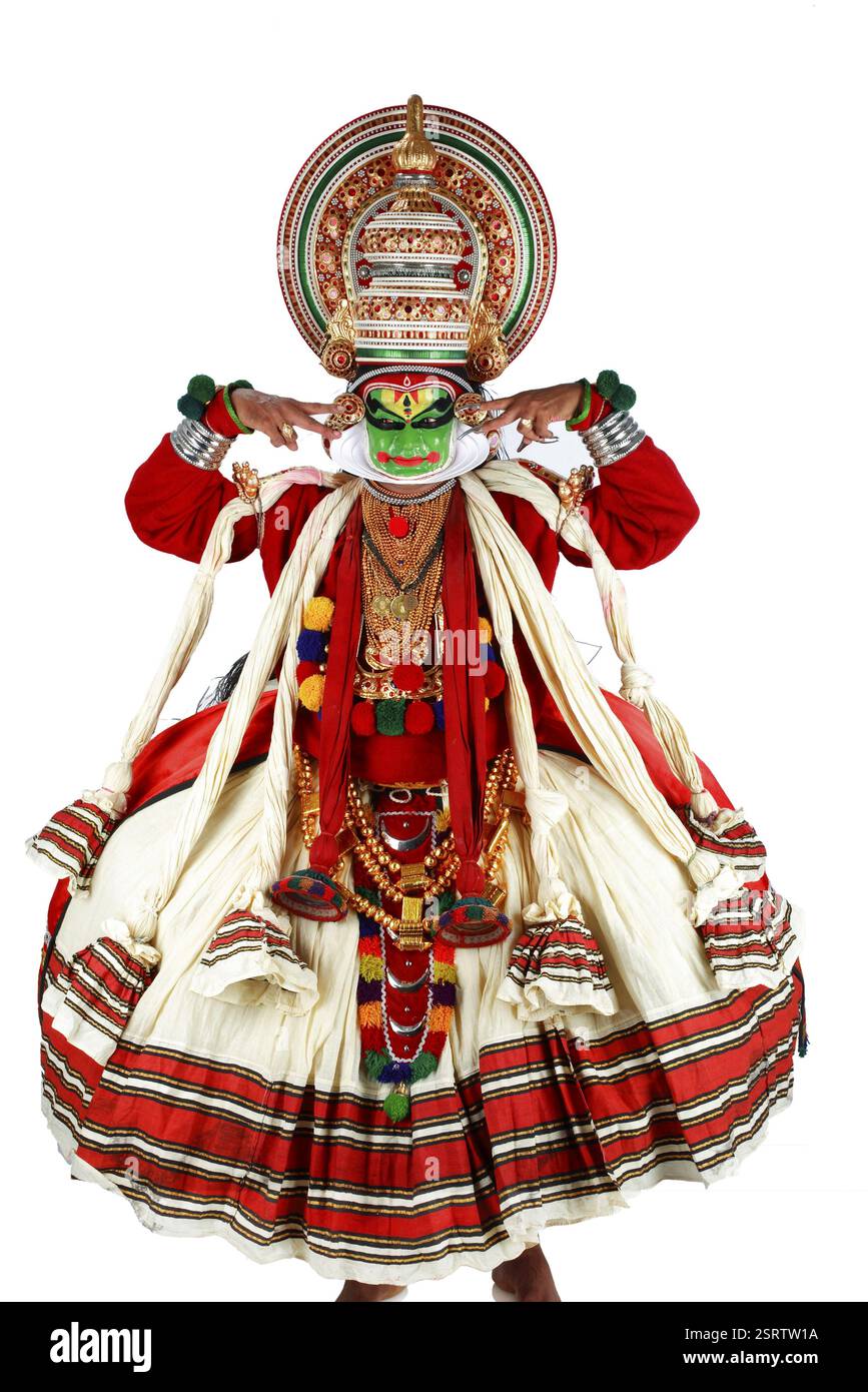 Südindische kathakali-Tänzerin, Kerala, Indien MR#761C Stockfoto