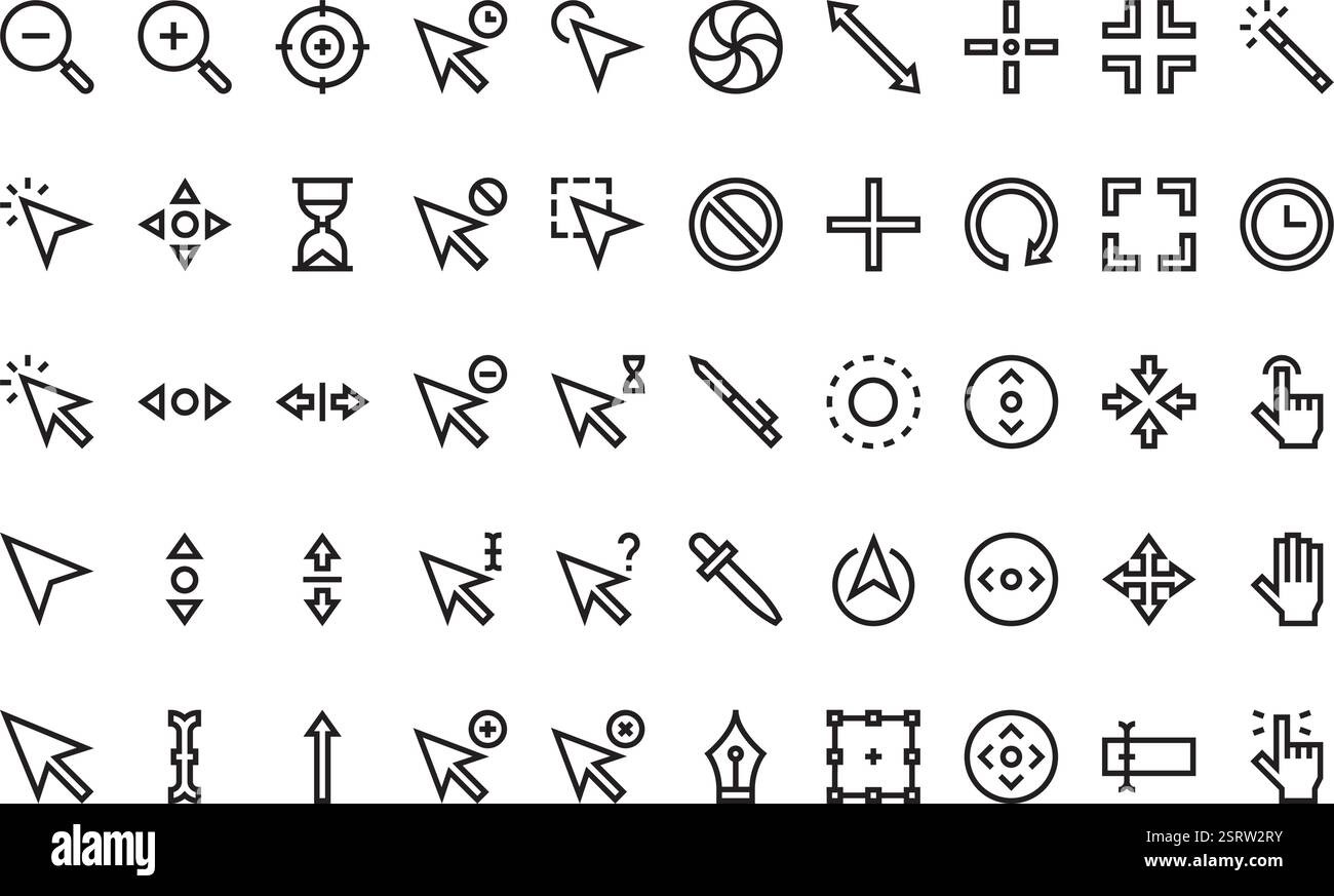 Hochwertige Sammlung von Vektorsymbolen mit editierbarer Kontur. Ideal für professionelle und kreative Projekte. Stock Vektor