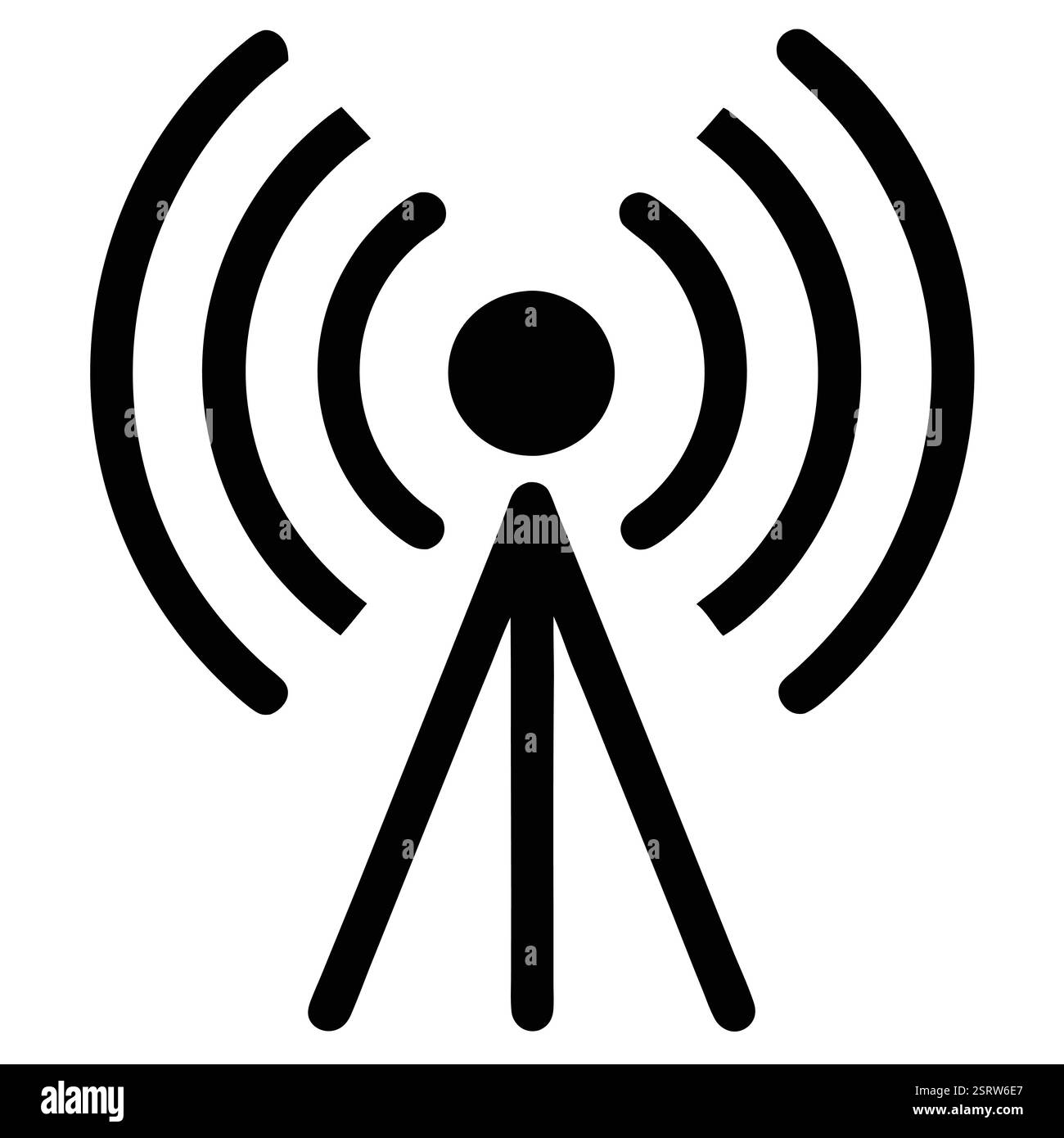 Einfaches Schwarzweiß-Funkturm-Symbol Stock Vektor