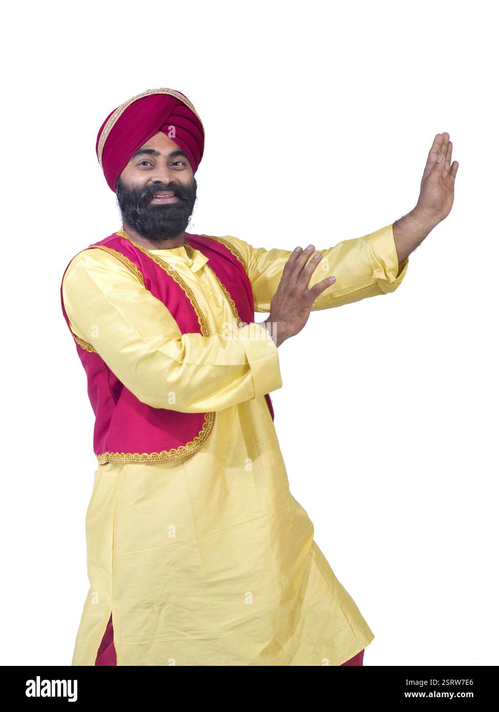 Sikh Mann Volkstanz Bhangra Herr #779A durchführen Stockfoto