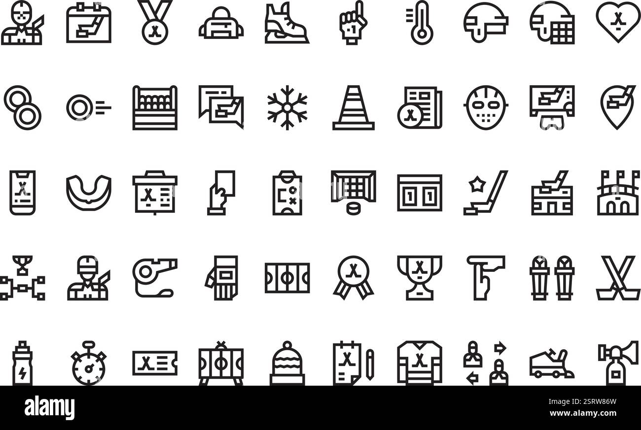 Hochwertige Sammlung von Vektorsymbolen mit editierbarer Kontur. Ideal für professionelle und kreative Projekte. Stock Vektor