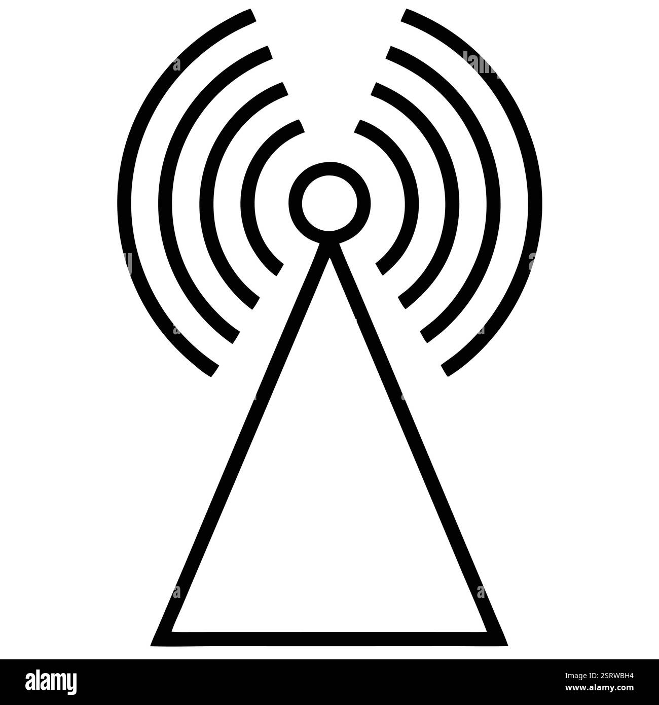 Einfaches Schwarzweiß-Funkturm-Symbol Stock Vektor