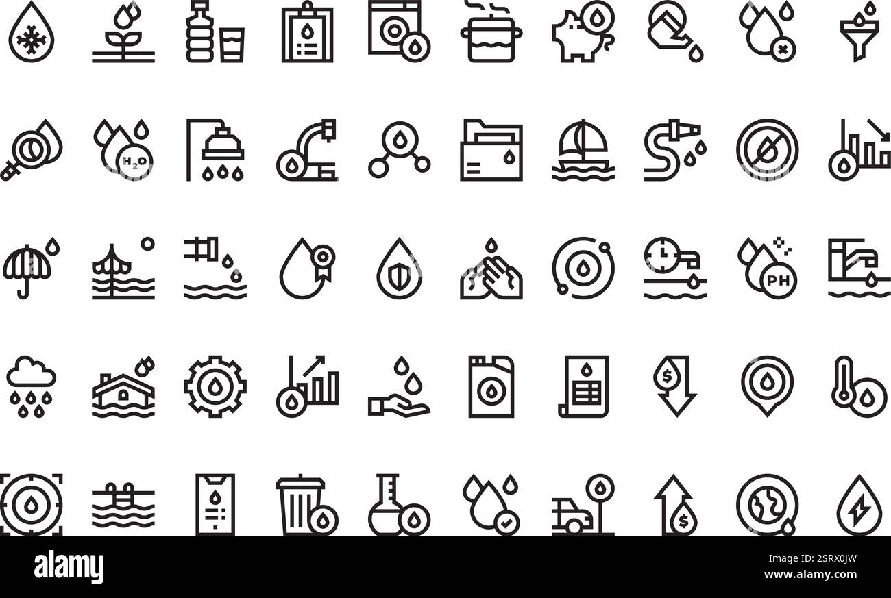 Hochwertige Sammlung von Vektorsymbolen mit editierbarer Kontur. Ideal für professionelle und kreative Projekte. Stock Vektor