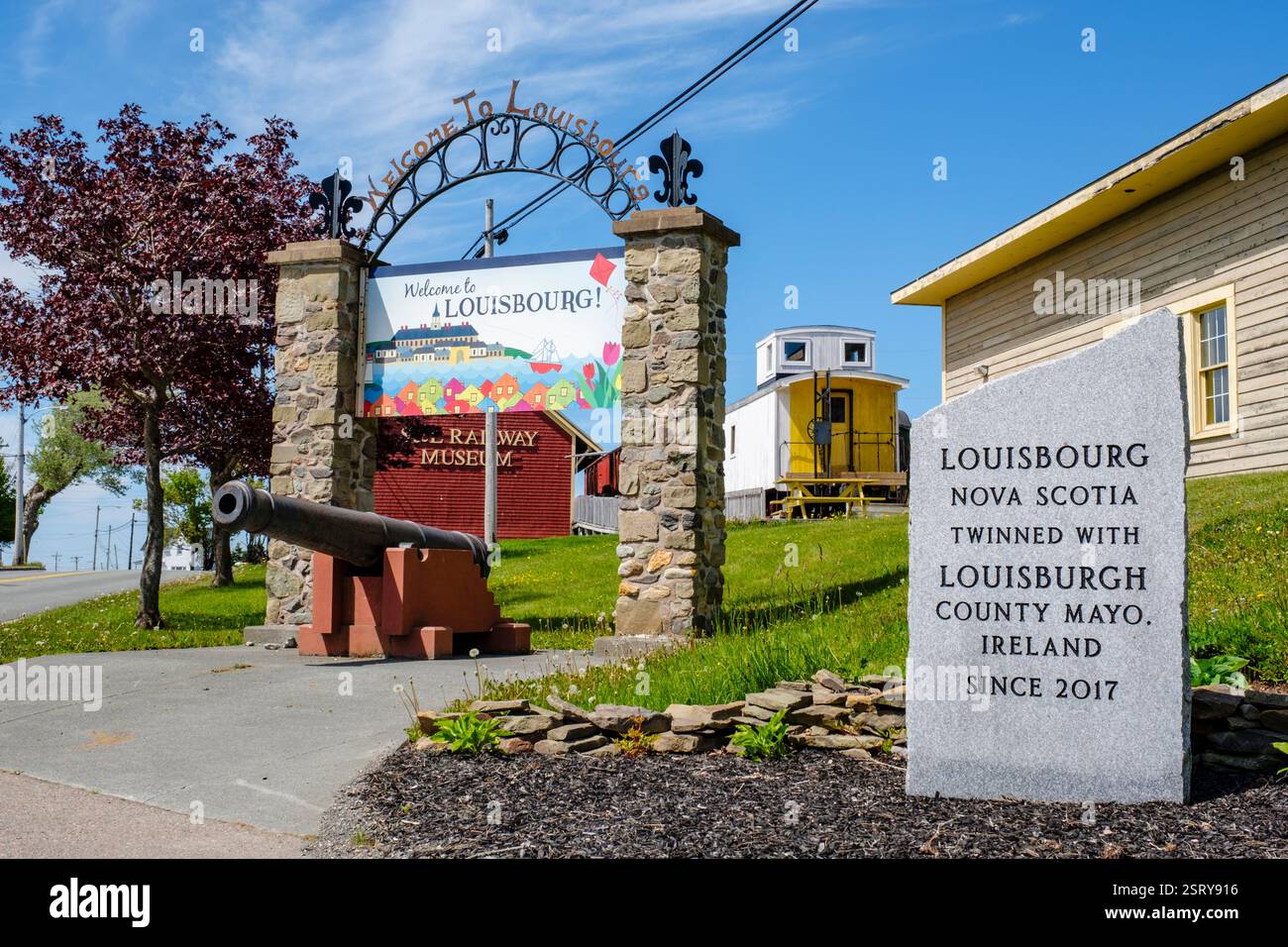 Stadt Louisbourg Sydney & Louisbourg Railway Museum, Cape Breton Island, Nova Scotia, Kanada Stockfoto
