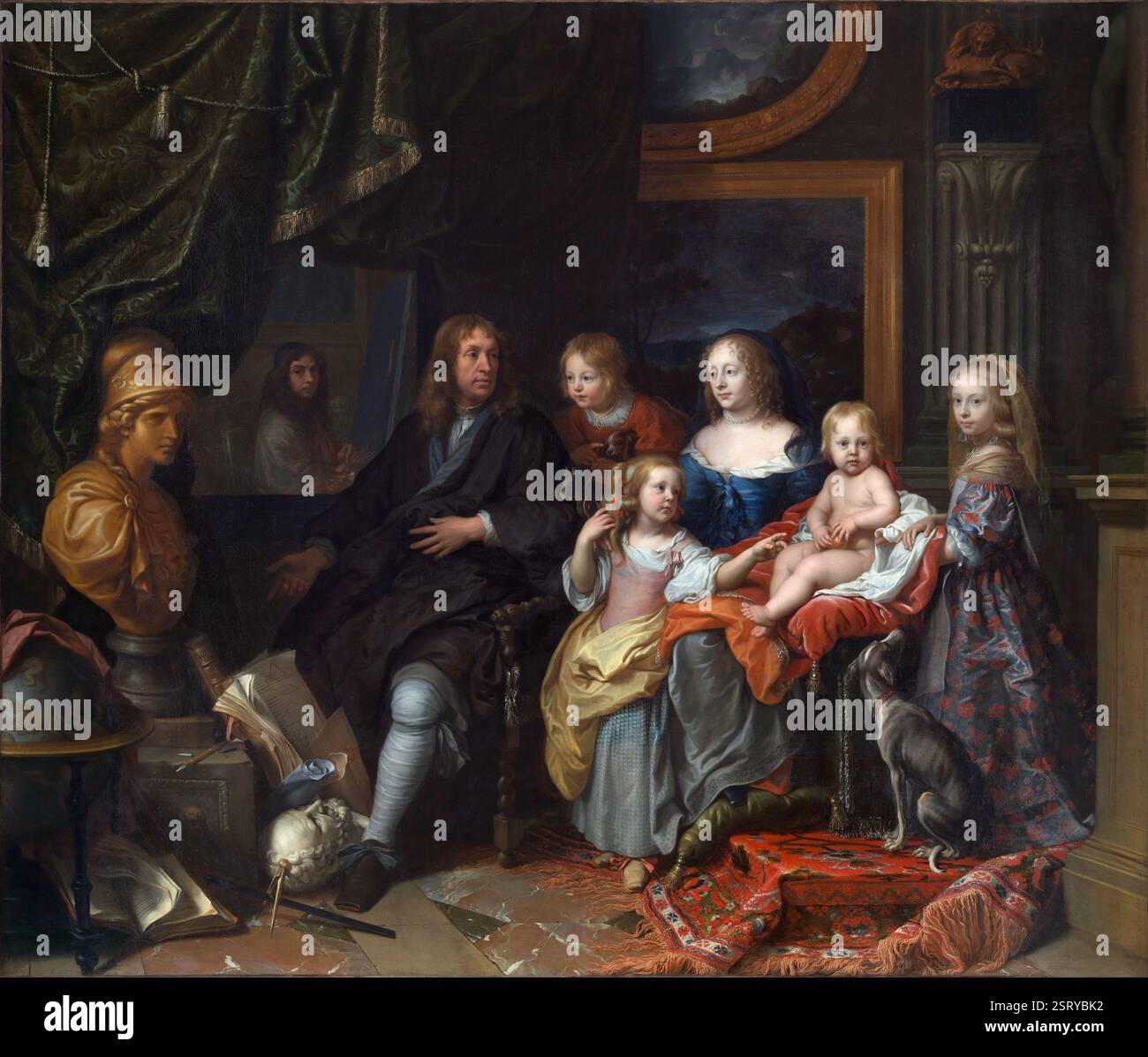 Gemälde der Familie Jabach, gemalt vom französischen Maler Charles le Brun 1666 Kunstwerk aus dem 17. Jahrhundert Meisterwerk Familienporträt Wanddekor Poster Stockfoto