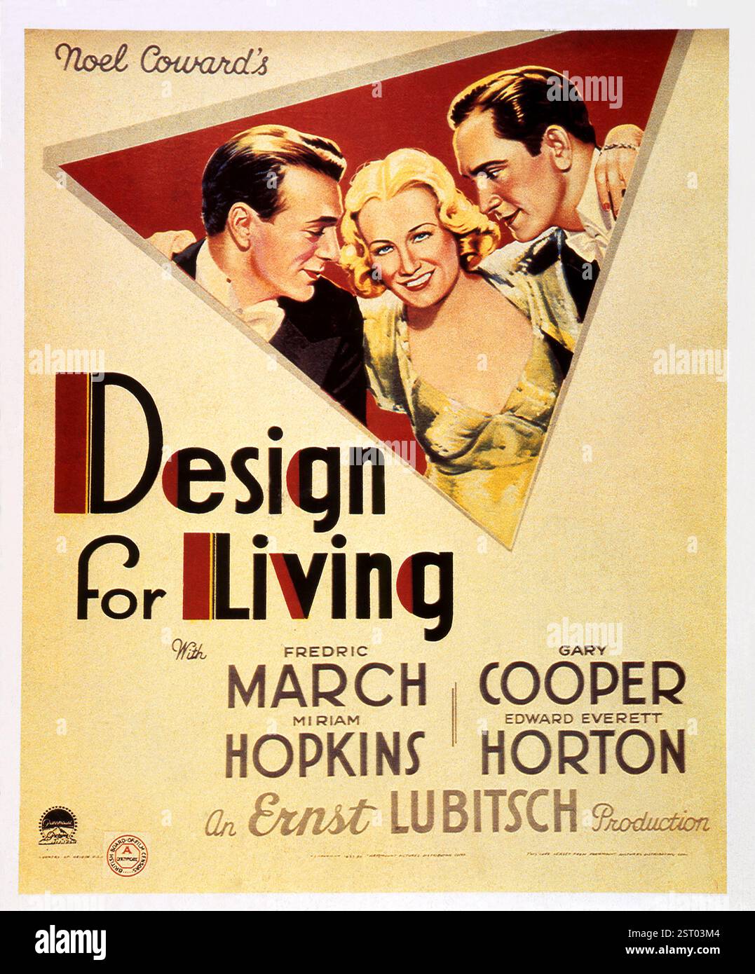 DESIGN FOR LIVING GARY COOPER, MIRIAM HOPKINS, FREDRIC MARCH, ~~ Datum: 1933 Stockfoto