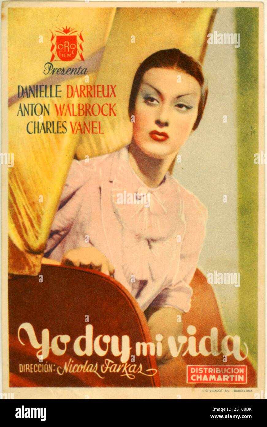 PORT-ARTHUR [FR 1936] französischer Film wurde auch als PORT ARTHUR [1936] in deutscher Sprache gedreht, beide mit ANTON WALBROOK in der Hauptrolle. DANIELLE DARRIEUX, die nur in der französischen Version ist, ist hier auf diesem spanischen Posterbild zu sehen Datum: 1936 Stockfoto
