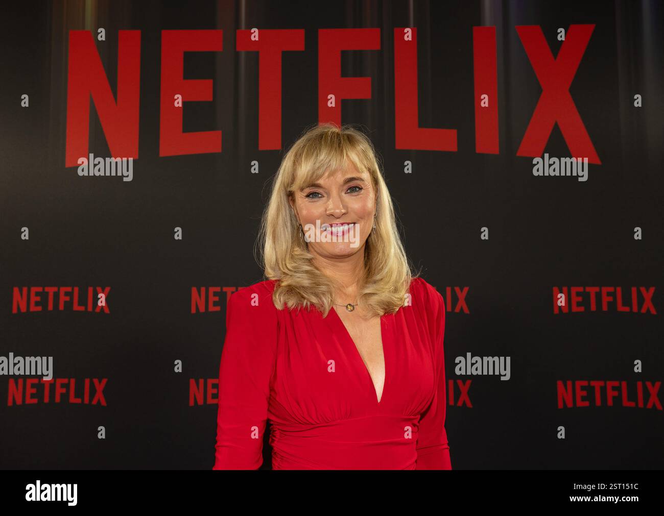 Berlin, Deutschland. Februar 2025. Netflix Leiterin der Serie Deutschland Katja Hofem, fotografiert während der 10-jährigen Jubiläumsfeier der Berlinale für den Streamingdienst Netflix. Die 75. Internationalen Filmfestspiele Berlin finden vom 13. Bis 23. Februar 2025 statt. Quelle: Soeren Stache/dpa/Alamy Live News Stockfoto