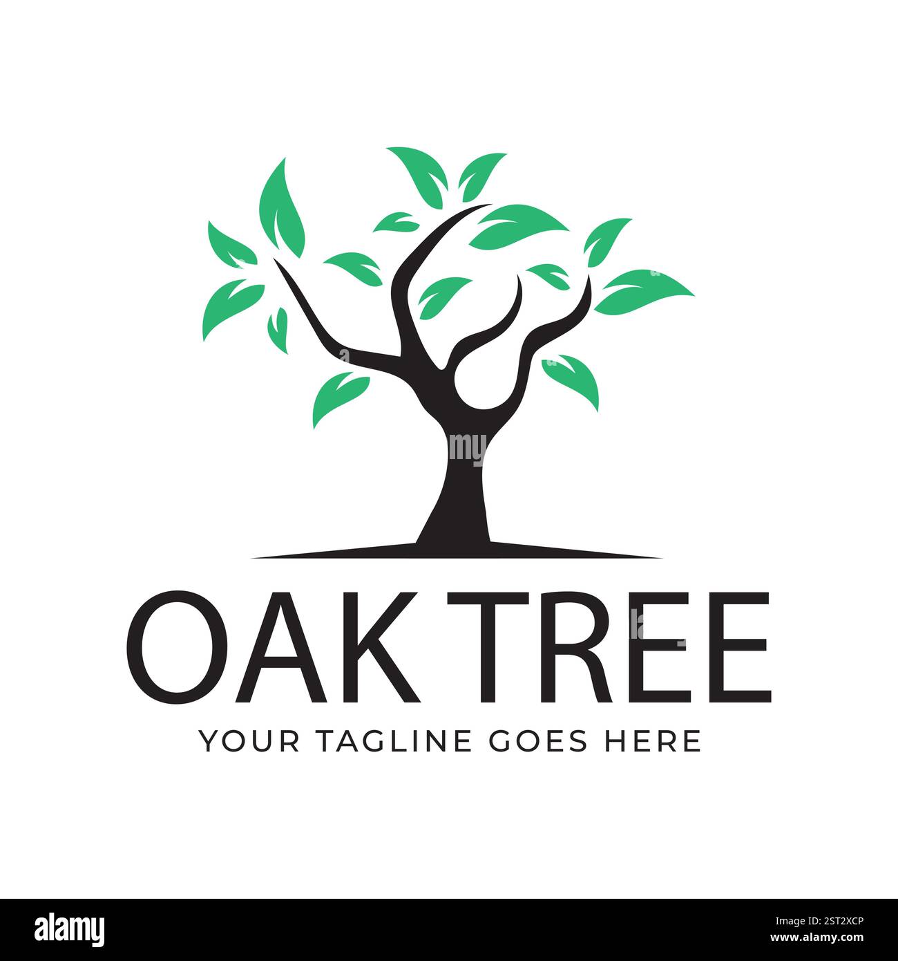 Baum Silhouette Vektor Logo Illustration Baum und Blätter Logo Vorlage, Baum des Lebens Design Illustration Stock Vektor