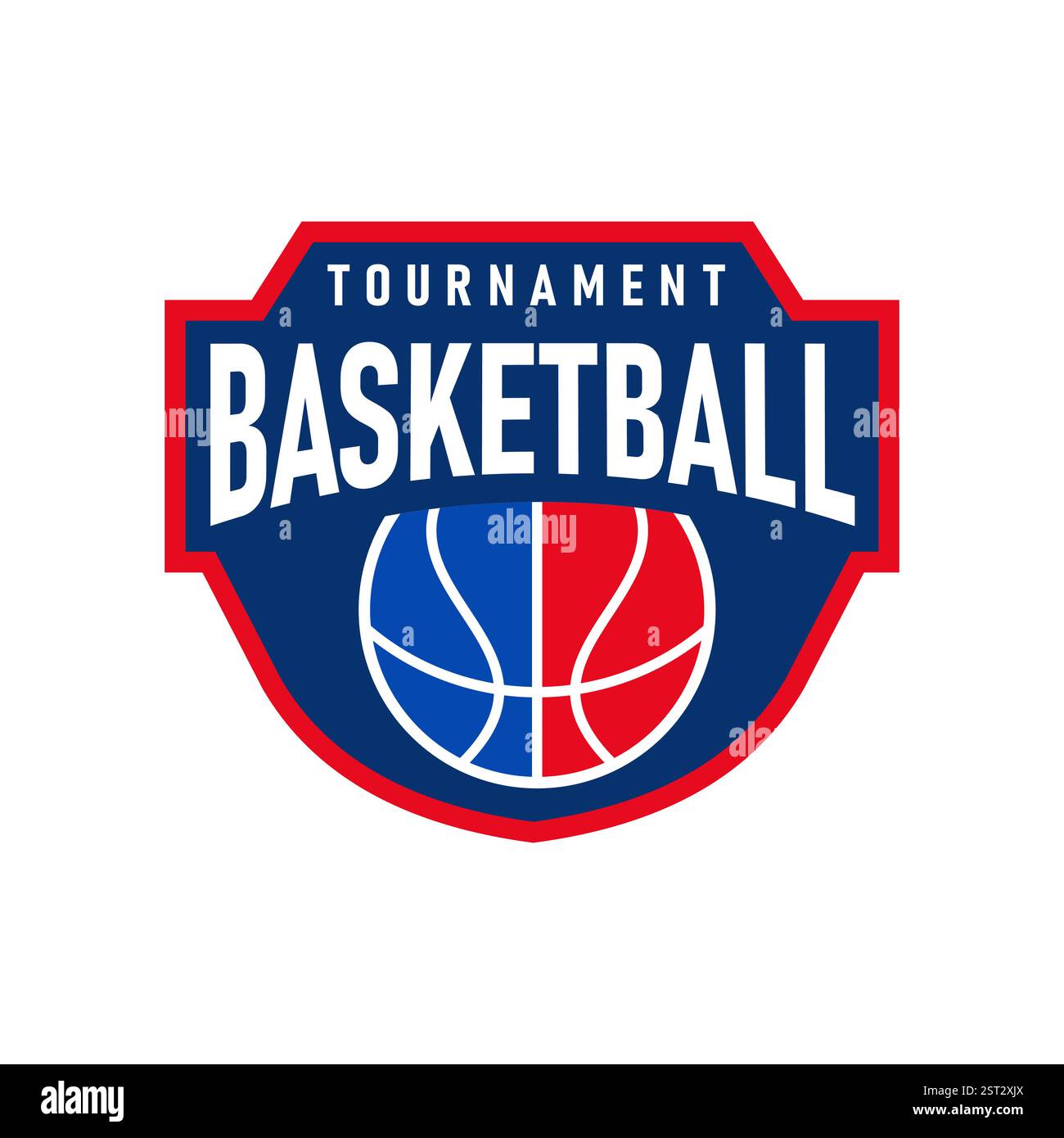 American Sports Basketballclub-Logo, Emblem, Design mit Ball. Sport-Abzeichen-Vektor-Illustration Design-Vorlage auf weißem Hintergrund Stock Vektor