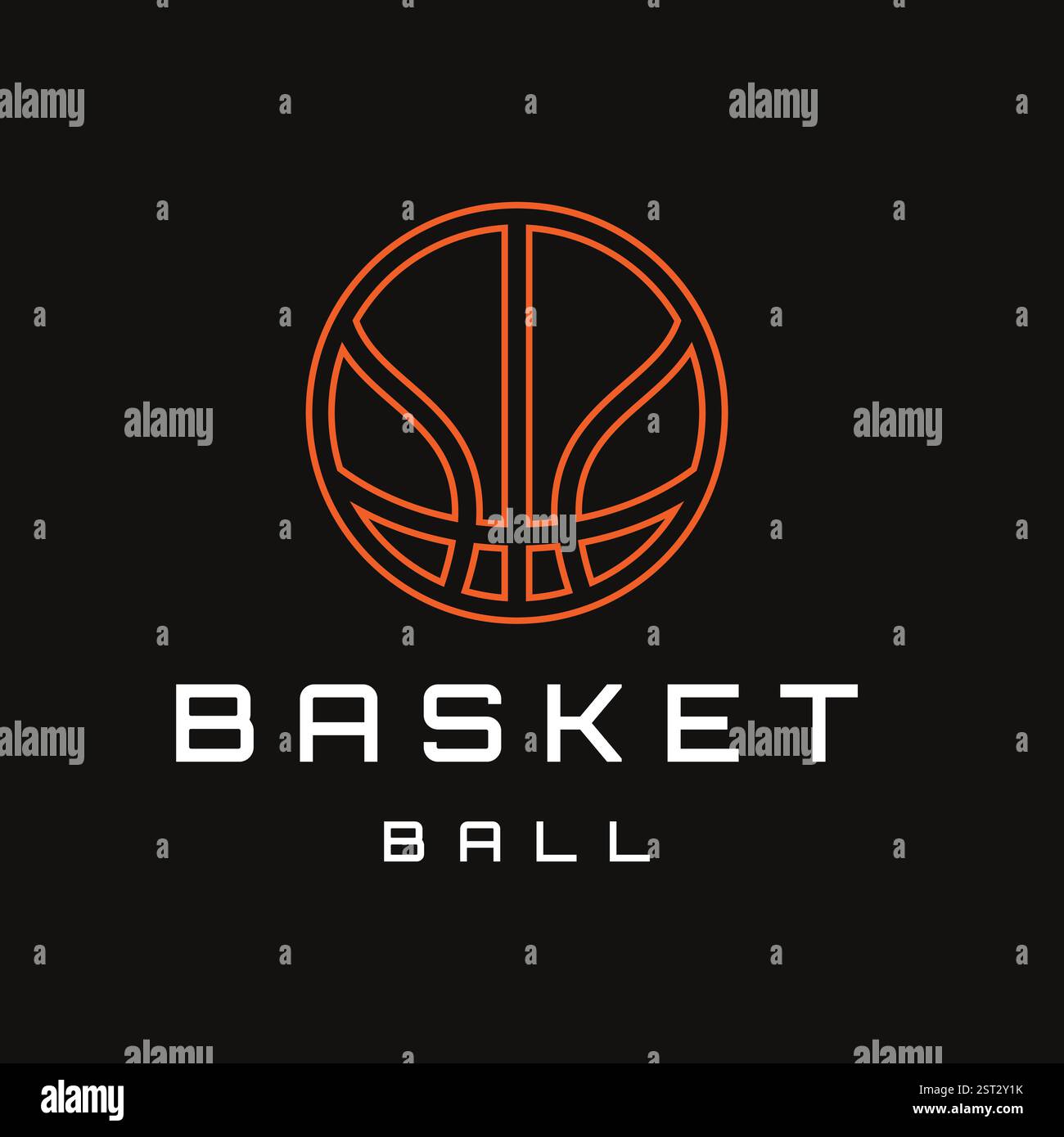 American Sports Basketball Club Logo, Basketballclub. Turnier Basketball Club Emblem, Designvorlage auf dunklem Hintergrund Stock Vektor