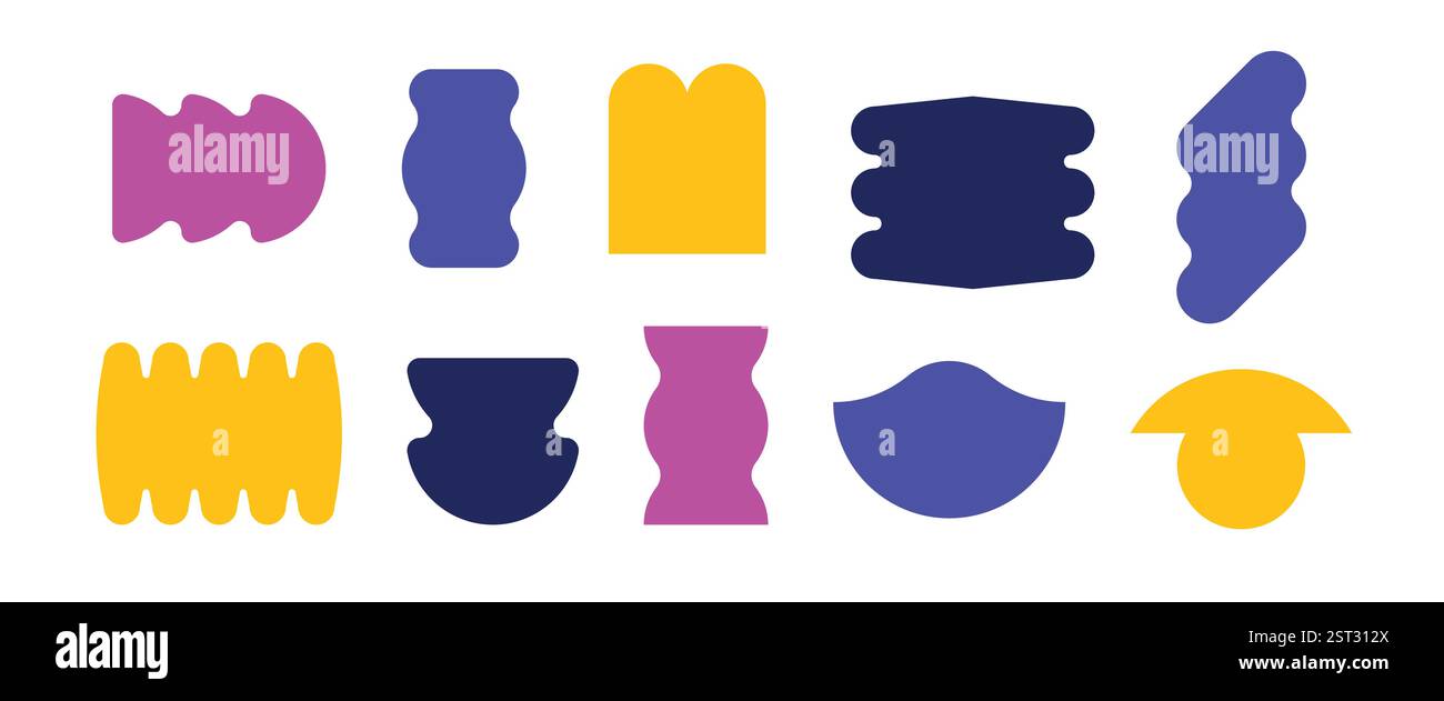 Trendige Kollektion mit coolen geometrischen Formen Stock Vektor