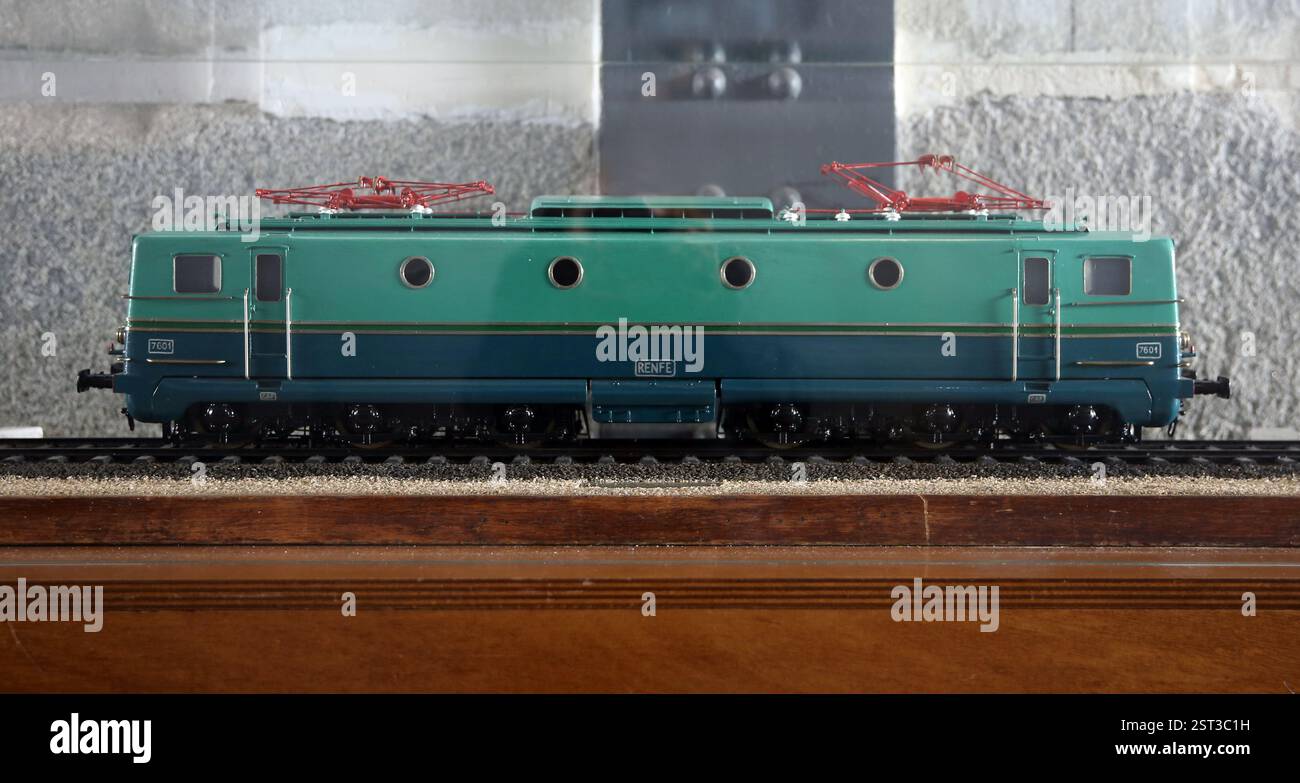 7600 Asthom. Modell. Renfe. Spanien. 7600 Asthom. Modell. Eisenbahnmuseum, Madrid. Spanien. Stockfoto