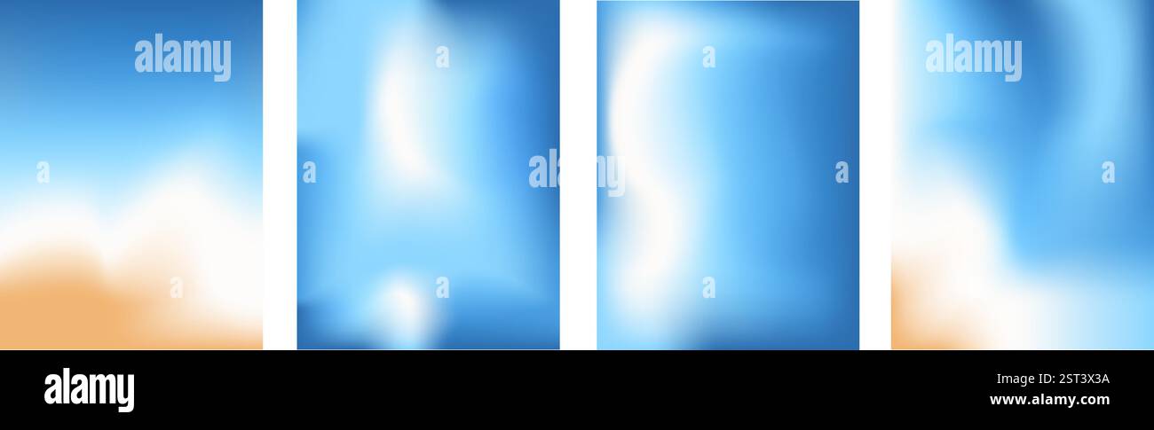 Verwischt den Morgenhimmel und die Küstenneigung. Blauer Hintergrund mit Abstufung. Meerwasser im abstrakten Hintergrund. Ozeanwelle. Vektor Sommer ruhige Abdeckung Illustration. Stock Vektor Verwischt den Morgenhimmel und die Küstenneigung. Blauer Hintergrund mit Abstufung. Meerwasser im abstrakten Hintergrund. Ozeanwelle. Vektor Sommer ruhige Abdeckung Illustration. Stock Vektor