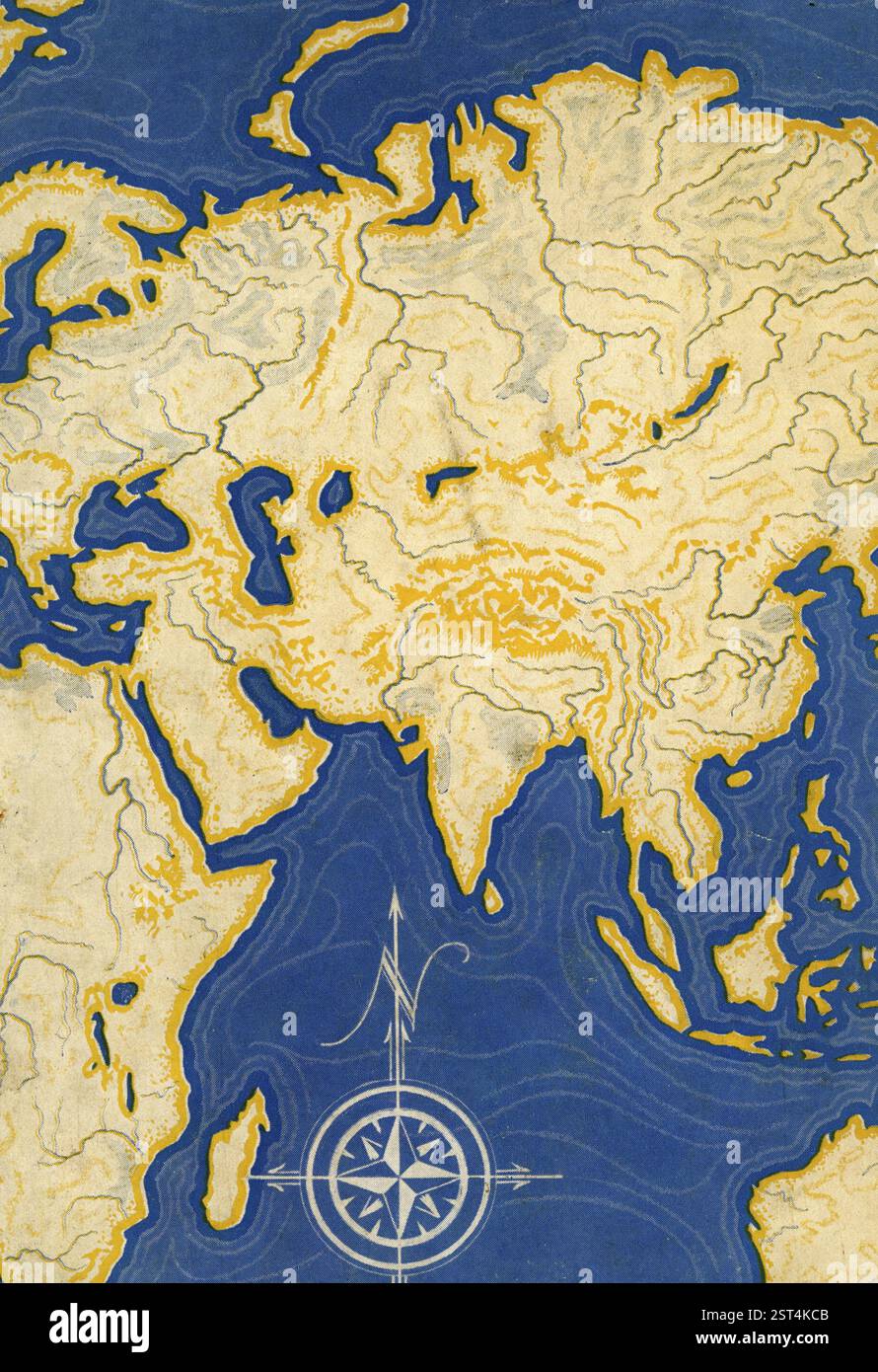 Indische Karte mit Asien Indien Indischer Ozean Stockfoto