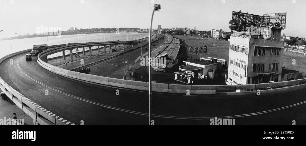 Bombays erster Flyover, Marine Drive, Bombay, Mumbai, Maharashtra, Indien, Asien, 1969, Asien Stockfoto