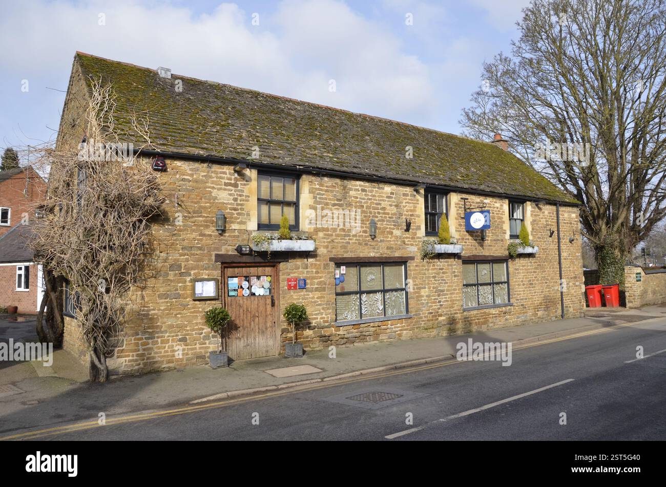 Hitchen's Scheune in Oakham, Rutland. Ein beliebtes und viel dekoriertes Feinschmeckerrestaurant im Herzen der Kreisstadt. Stockfoto