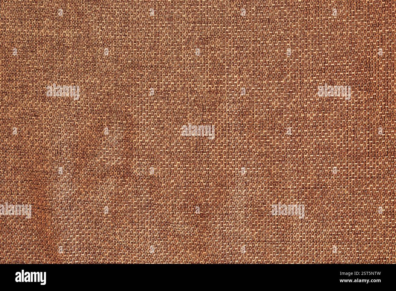 Braunes Sofa Couch Stoff Stoff Muster Textur als Hintergrund, Draufsicht Stockfoto
