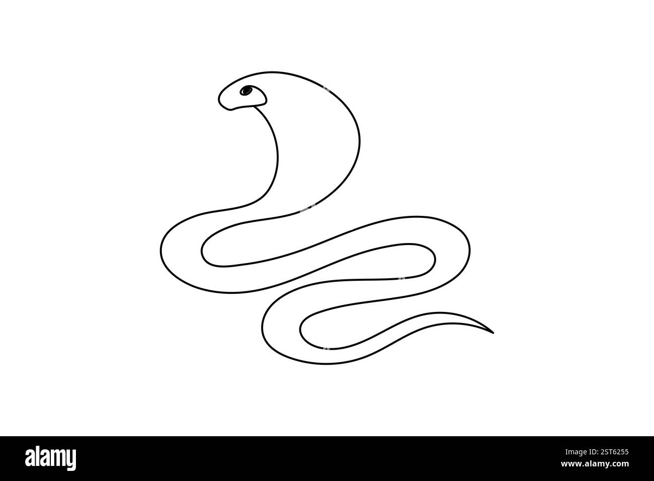 Durchgehende einzeilige Schlangenzeichnung und minimalistischer Stil isolieren das Konturvektorsymbol Stock Vektor