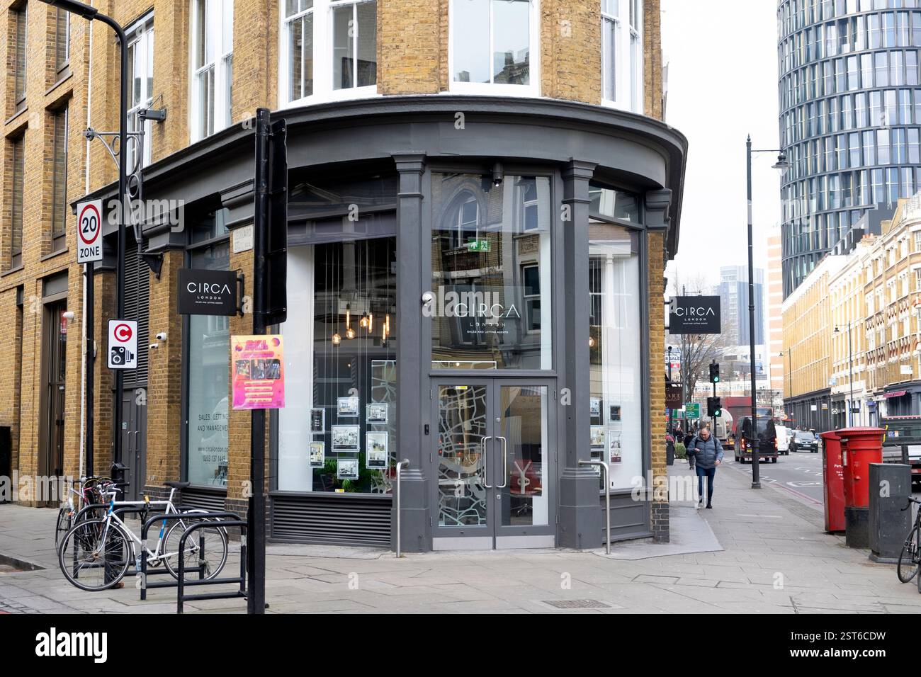 Außenansicht der Immobilienmakler Circa an der Great Eastern Street in Shoreditch East London EC2 England UK KATHY DEWITT Stockfoto