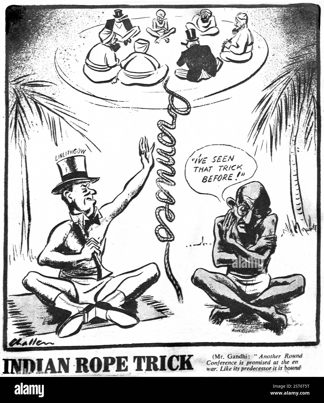 Indian Rope Trick, 23. Oktober 1939 - MODEL RELEASE NICHT VERFÜGBAR Stockfoto