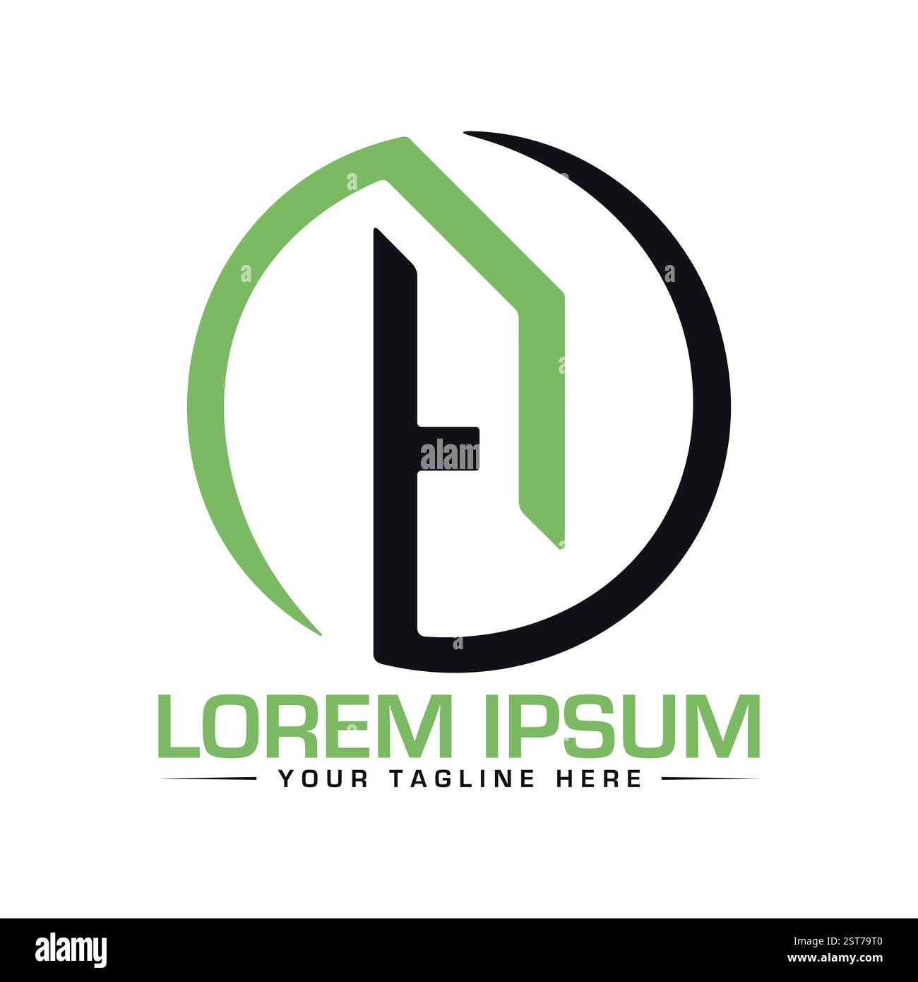 Logo-Design mit WERBEBUCHSTABEN Stock Vektor