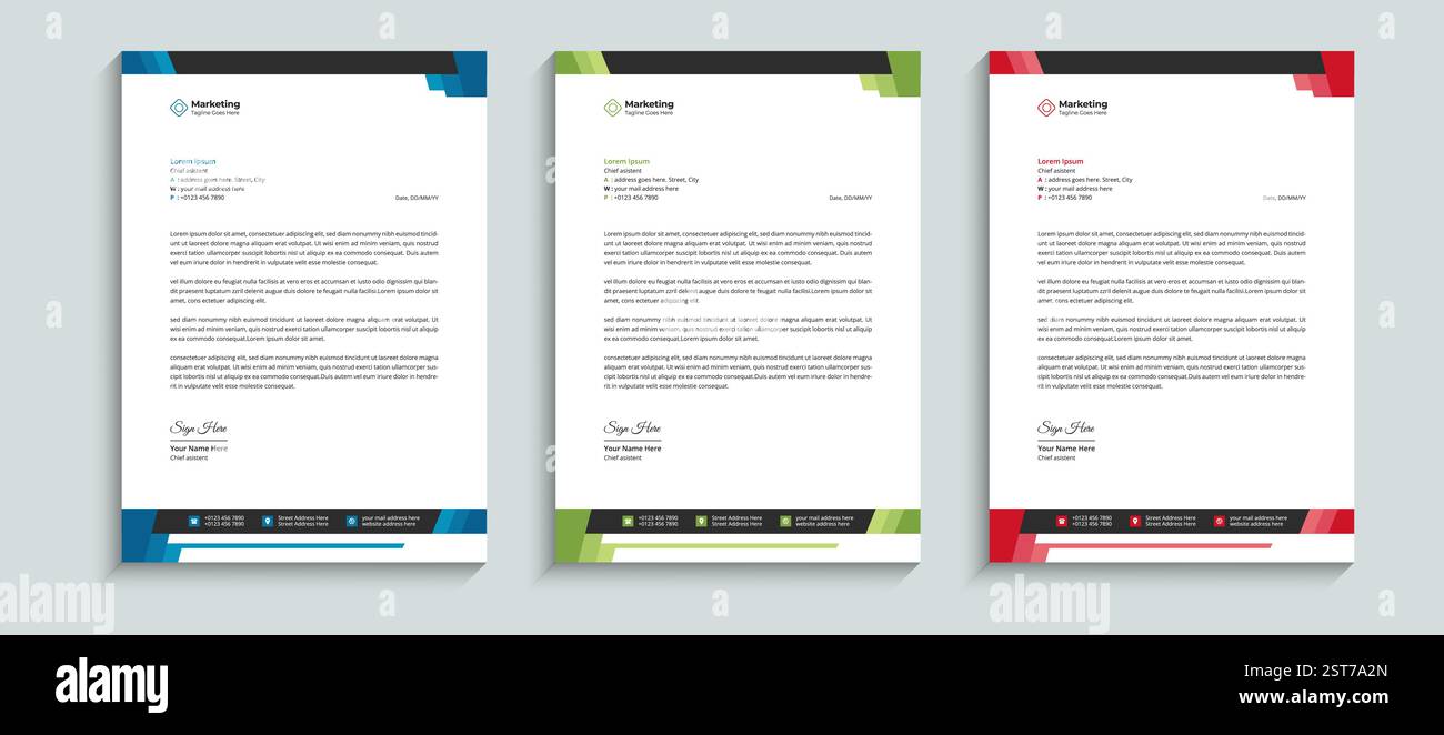 Sauberes und minimales Design für professionelle Geschäftsbriefbögen. Kreative Layoutvorlage für Geschäftsmarken von Unternehmen Stock Vektor