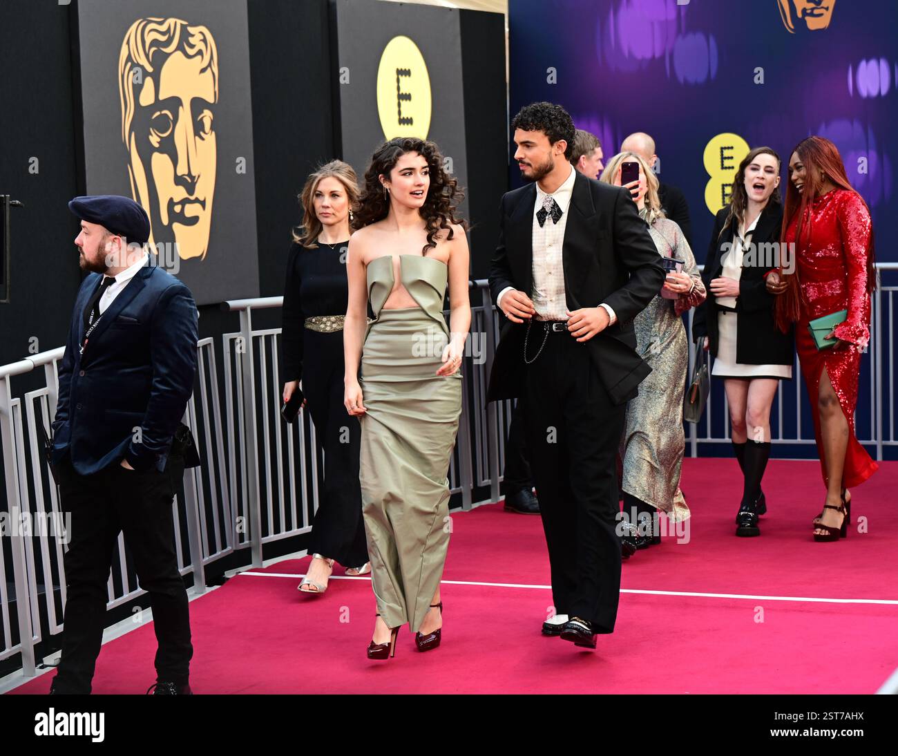 LONDON, GROSSBRITANNIEN. Februar 2025. Asha Banks und Matthew Broome bei den EE BAFTA Film Awards 2025 in der Royal Festival Hall, London, Großbritannien. (Foto von 李世惠/siehe Li/Picture Capital) Credit: Siehe Li/Picture Capital/Alamy Live News Stockfoto