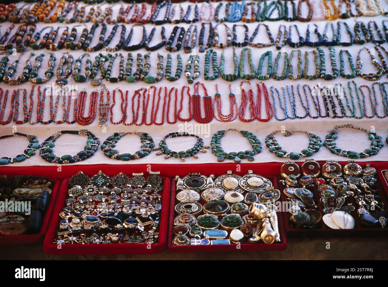 Ladakhi Ornamente, leh, ladakh, Jammu und Kaschmir, indien Stockfoto