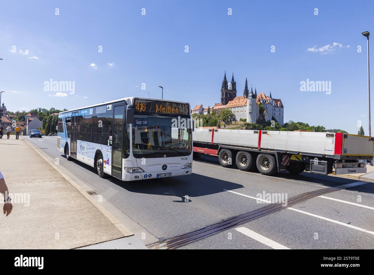 VGM Bus in Meissen, Meissen, Sachsen, Deutschland, Europa Stockfoto