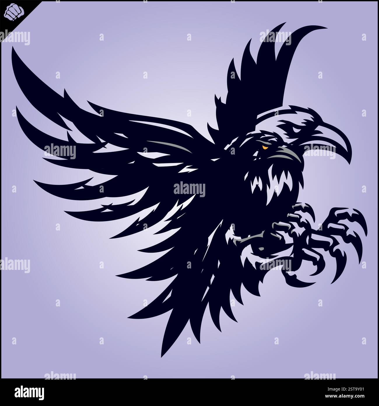 MASKOTTCHEN-LOGO VON CROW RAVEN. VEKTOR. EPS. Stock Vektor