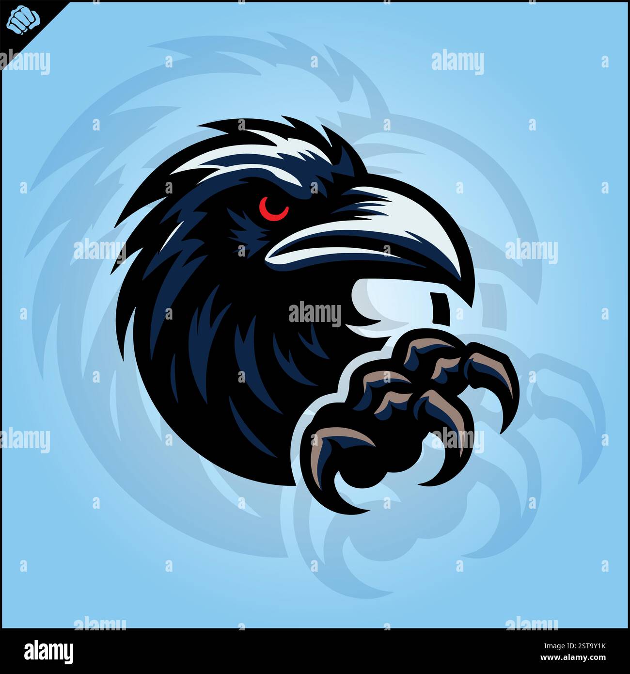 MASKOTTCHEN-LOGO VON CROW RAVEN. VEKTOR. EPS. Stock Vektor