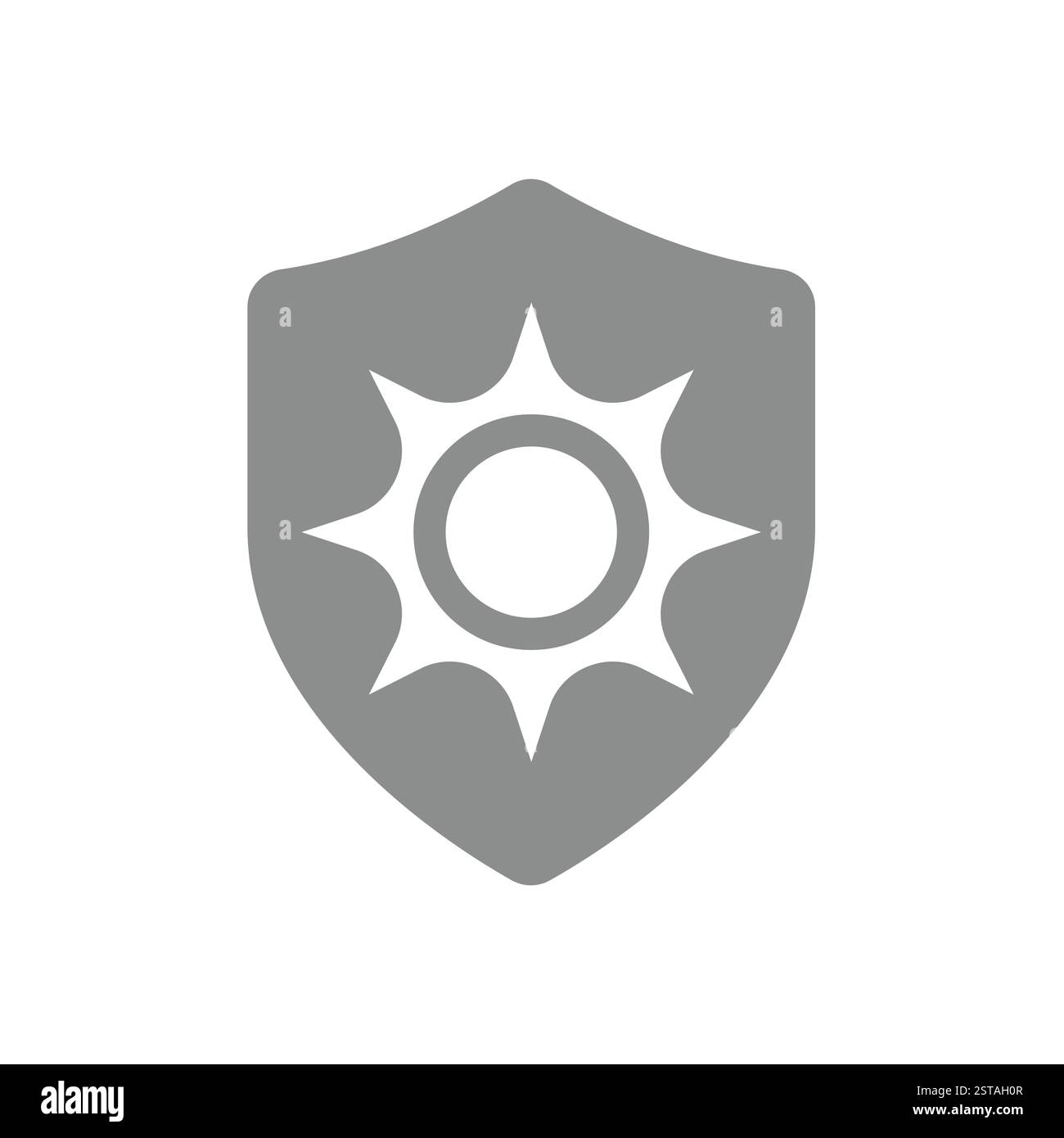 Vektorsymbol für Sonnenschutz. Etikett mit Sonnencreme, Sonnencreme oder Schutzmaterial. Stock Vektor