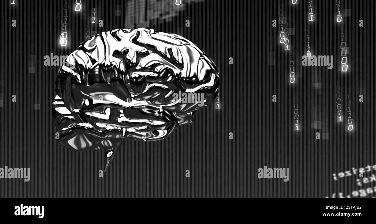 Bild der Datenverarbeitung über digitales Gehirn Stockfoto