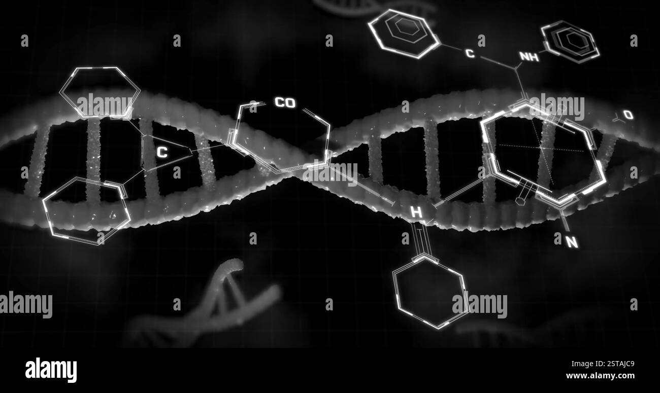 Bild der wissenschaftlichen Datenverarbeitung über dna-Strangspinnung Stockfoto