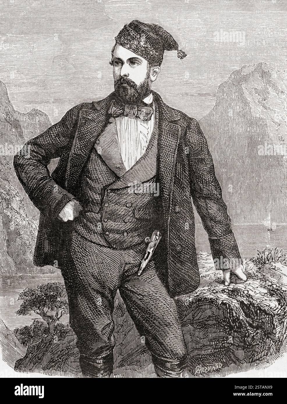 Karl XV. Oder Carl, 1826–1872. König von Schweden und Norwegen. Aus Le Tour du Monde, veröffentlicht 1861. Stockfoto