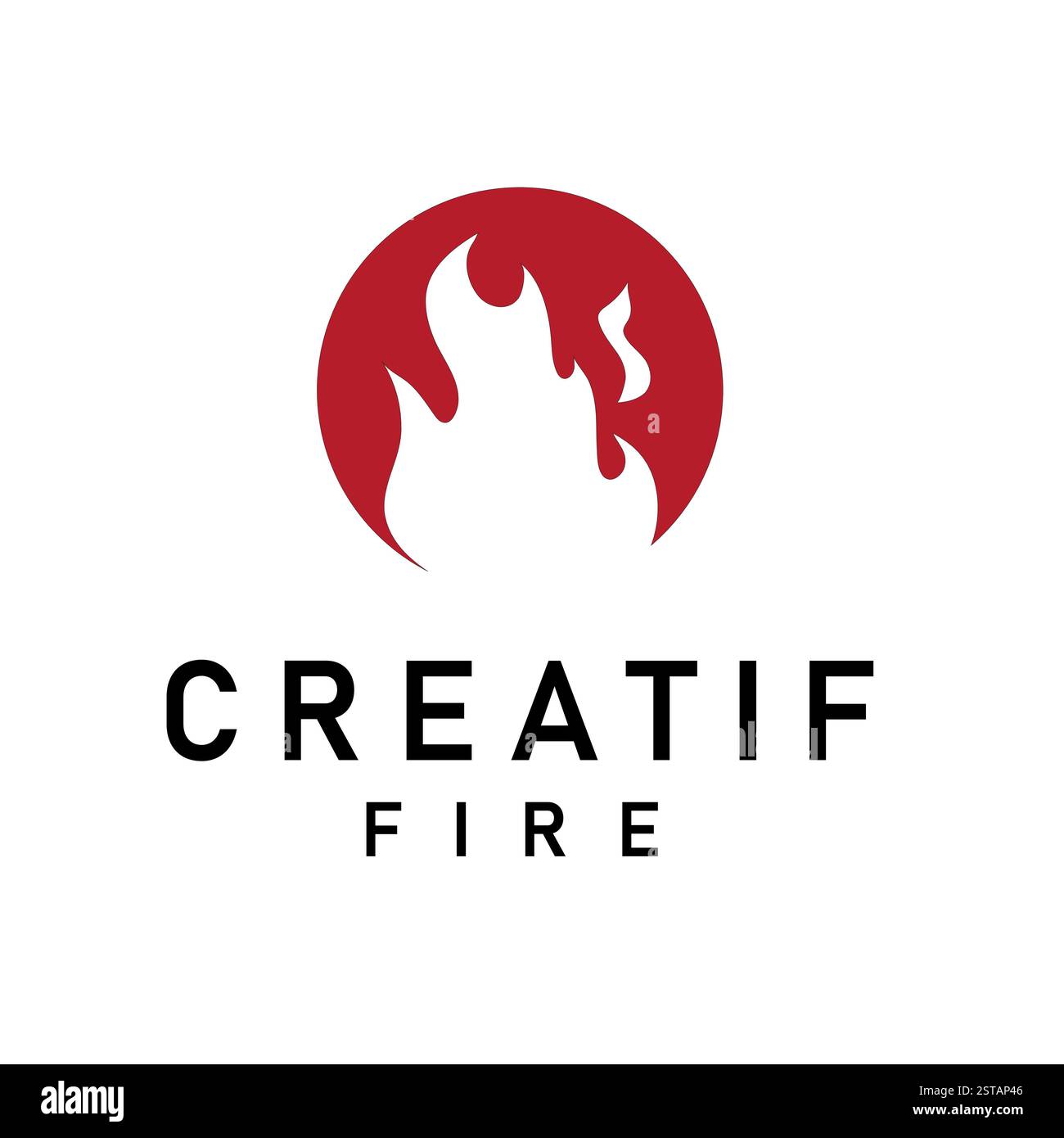 Dieses Design mit kreativem Red Fire Symbol Logo eignet sich für das Branding von Restaurants, Lebensmittelgeschäften oder kulinarischen Unternehmen Stock Vektor