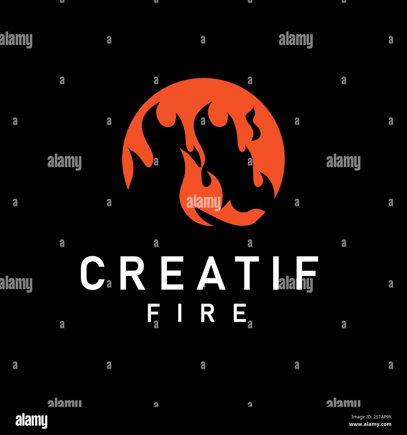 Dieses Design mit kreativem Red Fire Symbol Logo eignet sich für das Branding von Restaurants, Lebensmittelgeschäften oder kulinarischen Unternehmen Stock Vektor