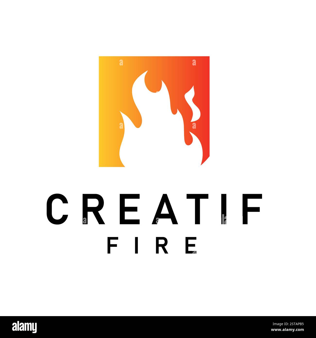 Dieses Design mit kreativem Red Fire Symbol Logo eignet sich für das Branding von Restaurants, Lebensmittelgeschäften oder kulinarischen Unternehmen Stock Vektor