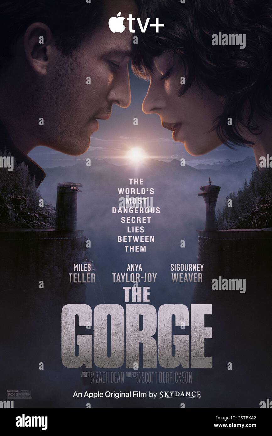 Das Poster der Schlucht Miles Teller & Anya Taylor-Joy Stockfoto