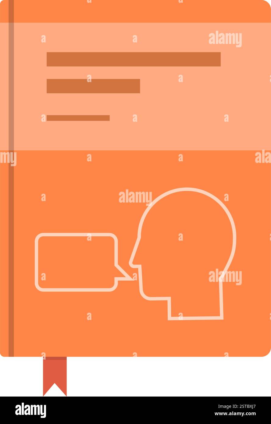 Das Sprach- und Kommunikationsbuch umfasst isolierte, Lern- und Bildungskonzepte Stock Vektor